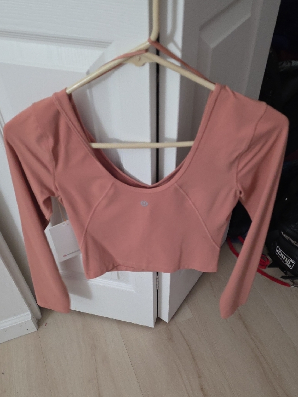 lululemon athletica V-Neck Long Sleeve Crop Top - Dusty Rose Blush - Picture 10 of 11